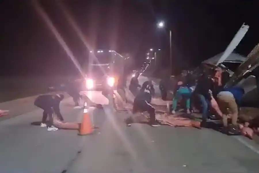 Saquearon un camión que transportaba carne en San Luis