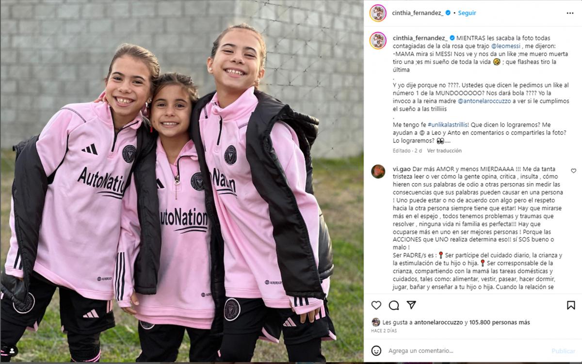 El particular pedido de Cinthia Fernández a Lionel Messi y Antonela Roccuzzo que se hizo viral