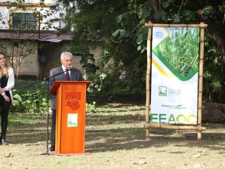 LA VOZ OFICIAL. Budeguer, presidente de la Eeaoc, durante su discurso. 