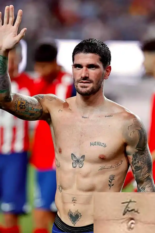 Rodrigo De Paul mostró su nuevo tatuaje en honor a “Tini” Stoessel y sus seguidoras enloquecieron