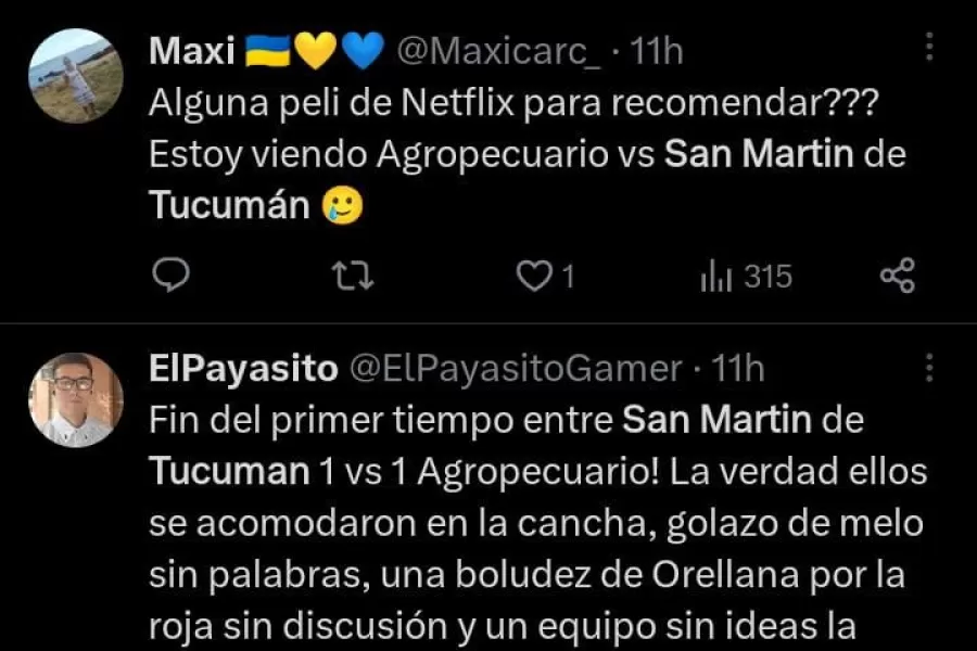 Bronca y frustración: qué se dijo en las redes tras el empate de San Martín ante Agropecuario