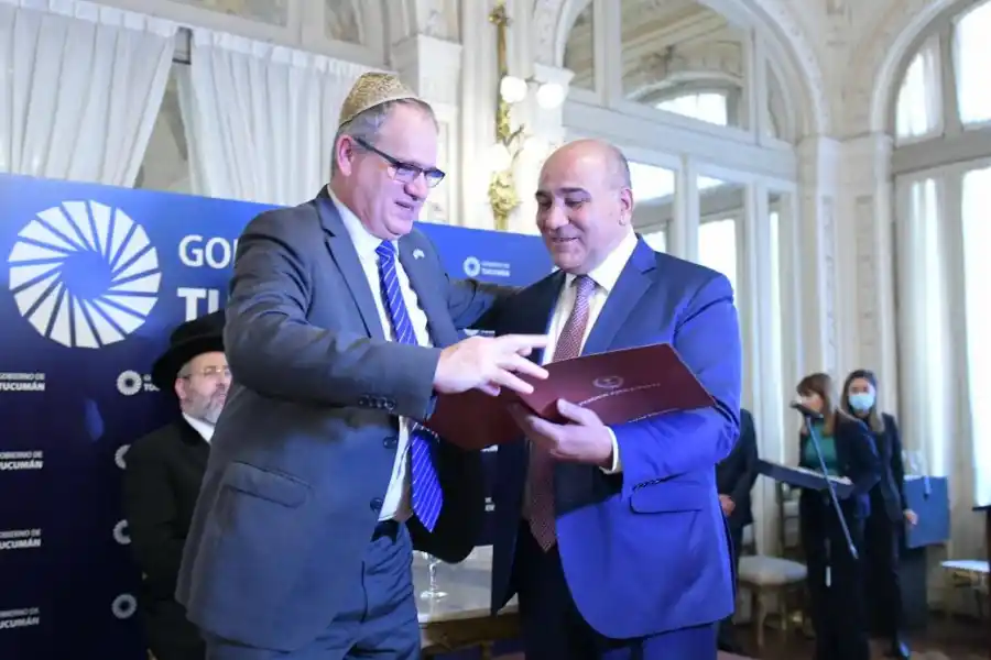 Manzur declaró Huéspedes de Honor de Tucumán al Gran Rabino y al Embajador de Israel