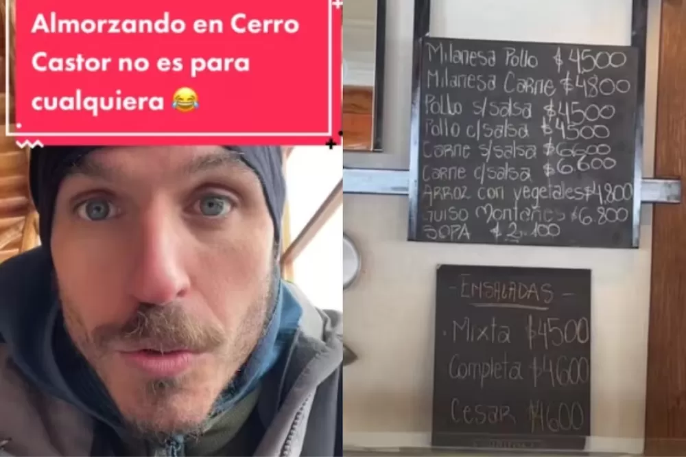 Vacaciones de Invierno: un hombre mostró cuánto sale comer en el Cerro Castor y causó revuelo