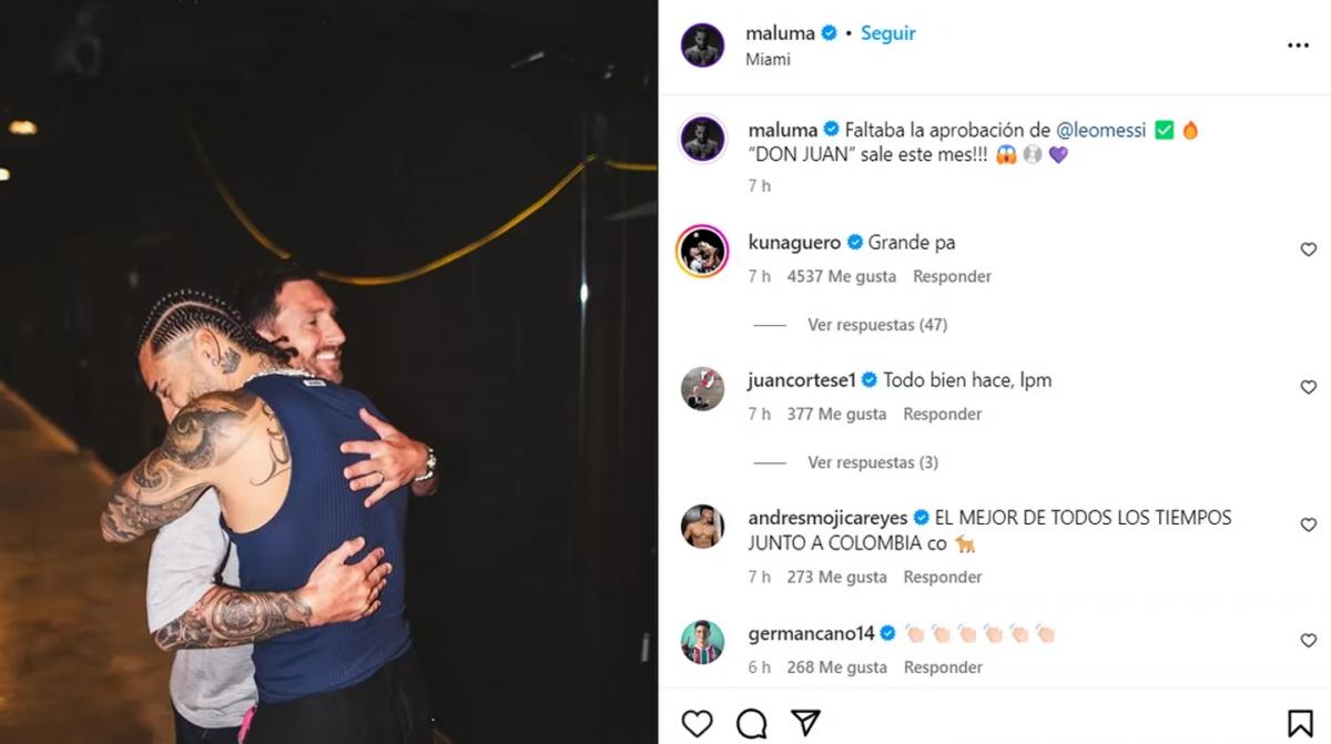Lionel Messi le hizo un inesperado regalo a Maluma y el artista se emocionó: “Me dura para siempre”