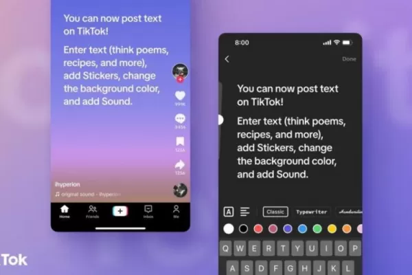TikTok quiere competir con Instagram: la app de video agregó publicaciones de texto