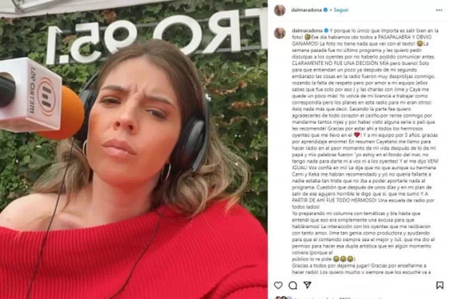 Dalma Maradona explotó furiosa luego de que la desvincularan de la radio. (Foto: instagram/dalmaradona)