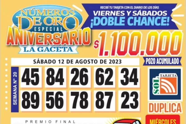 Los Números de Oro de LA GACETA del 12 de agosto de 2023