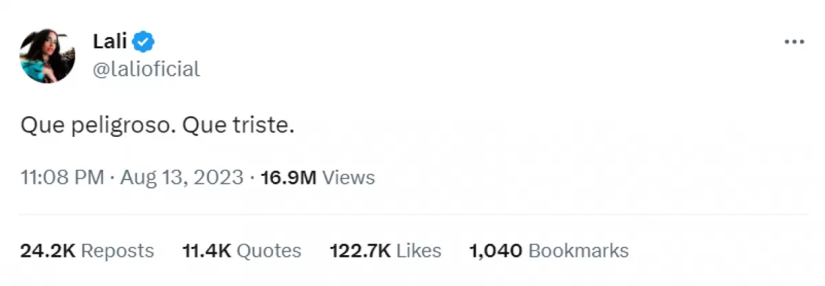 Lali Espósito contra Milei: Son un reflejo de lo que votan