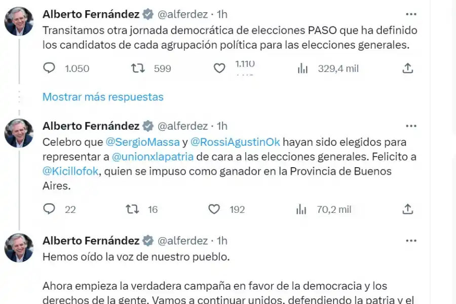 “Ahora empieza la verdadera campaña en favor de la democracia, dijo Alberto Fernández