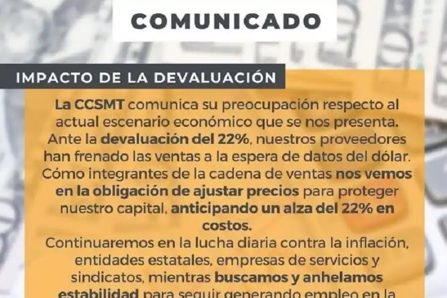 Efecto dólar: la Cámara de Comercio anticipa que en Tucumán se incrementarán los precios por encima del 20%