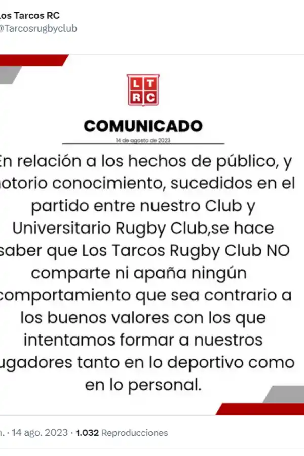 La postura oficial del club Los Tarcos luego del festejo con la “serpiente” quemada