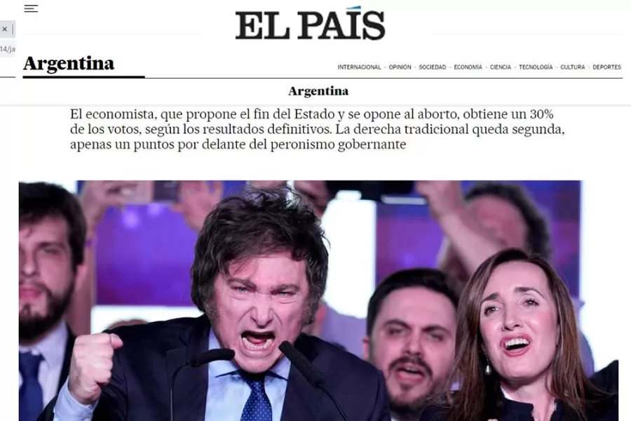 Un ultraderechista ganó en Argentina: así reflejaron los medios del mundo el sorprendente triunfo de Javier Milei
