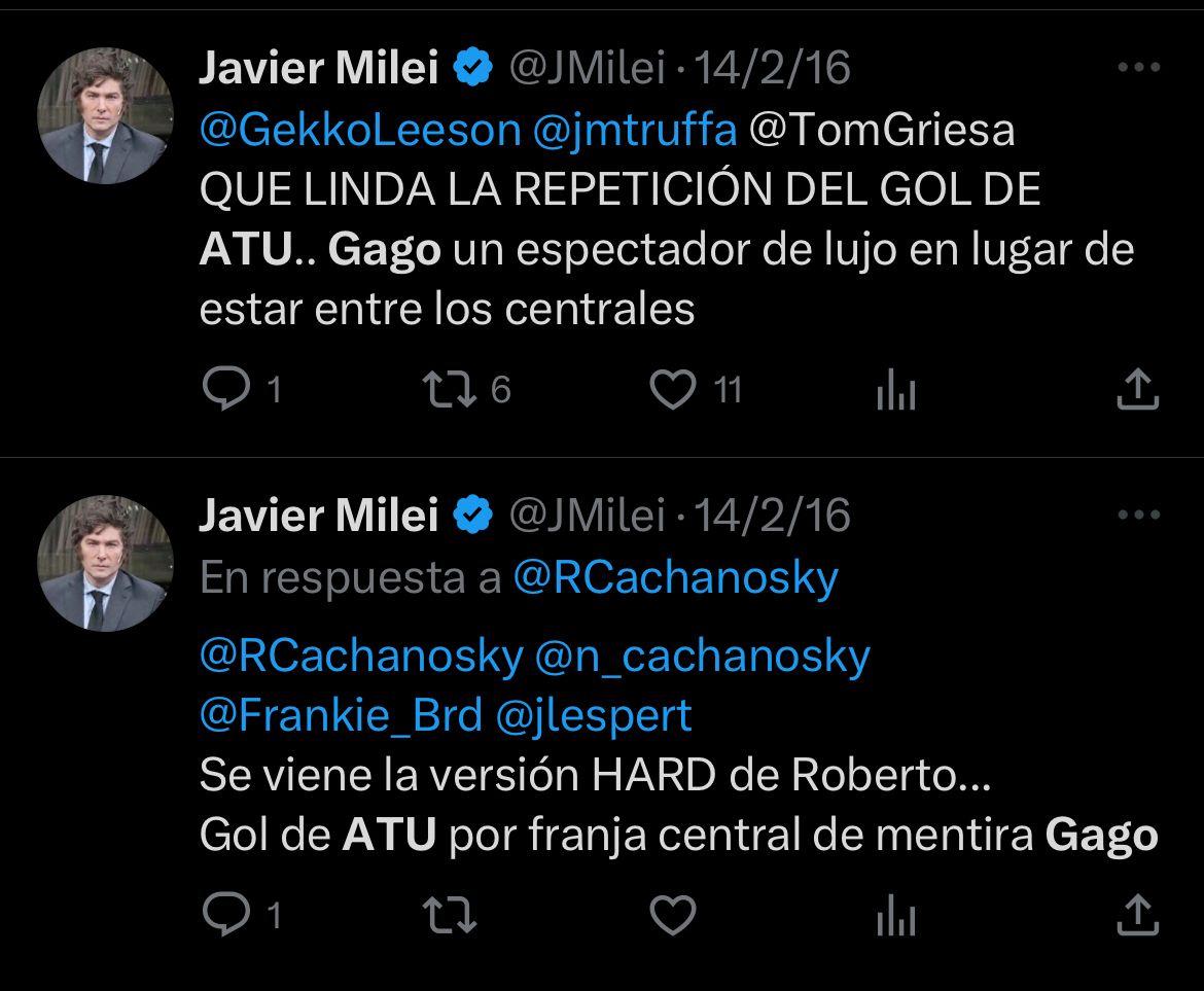 Los particulares comentarios de Javier Milei sobre un partido de Atlético Tucumán