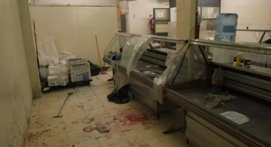 La carnicería saqueada en Las Heras, Mendoza.