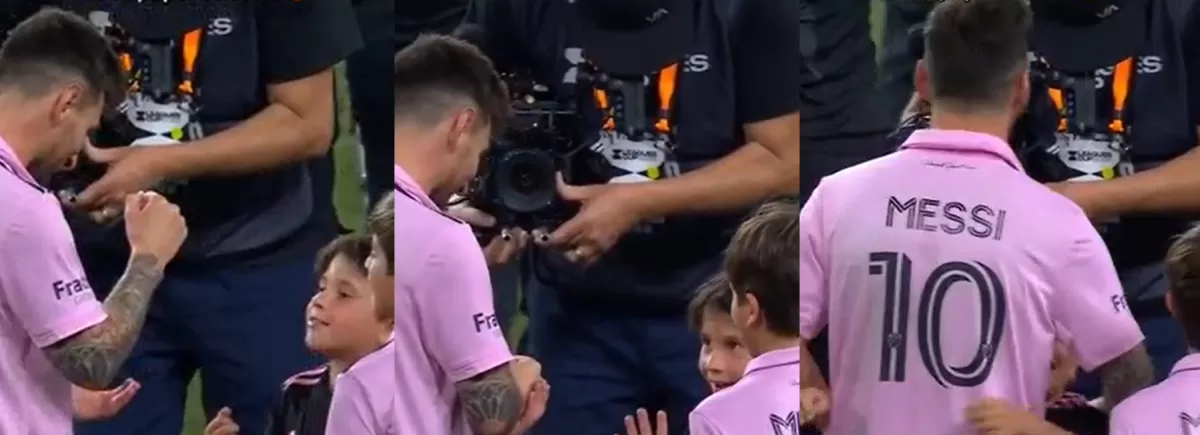 El tierno e inoportuno pedido de Mateo Messi a Leo en medio de los festejos de Inter Miami