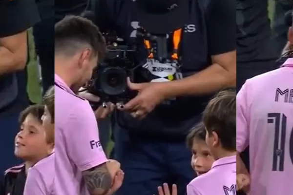 El tierno e inoportuno pedido de Mateo Messi a Leo en medio de los festejos de Inter Miami