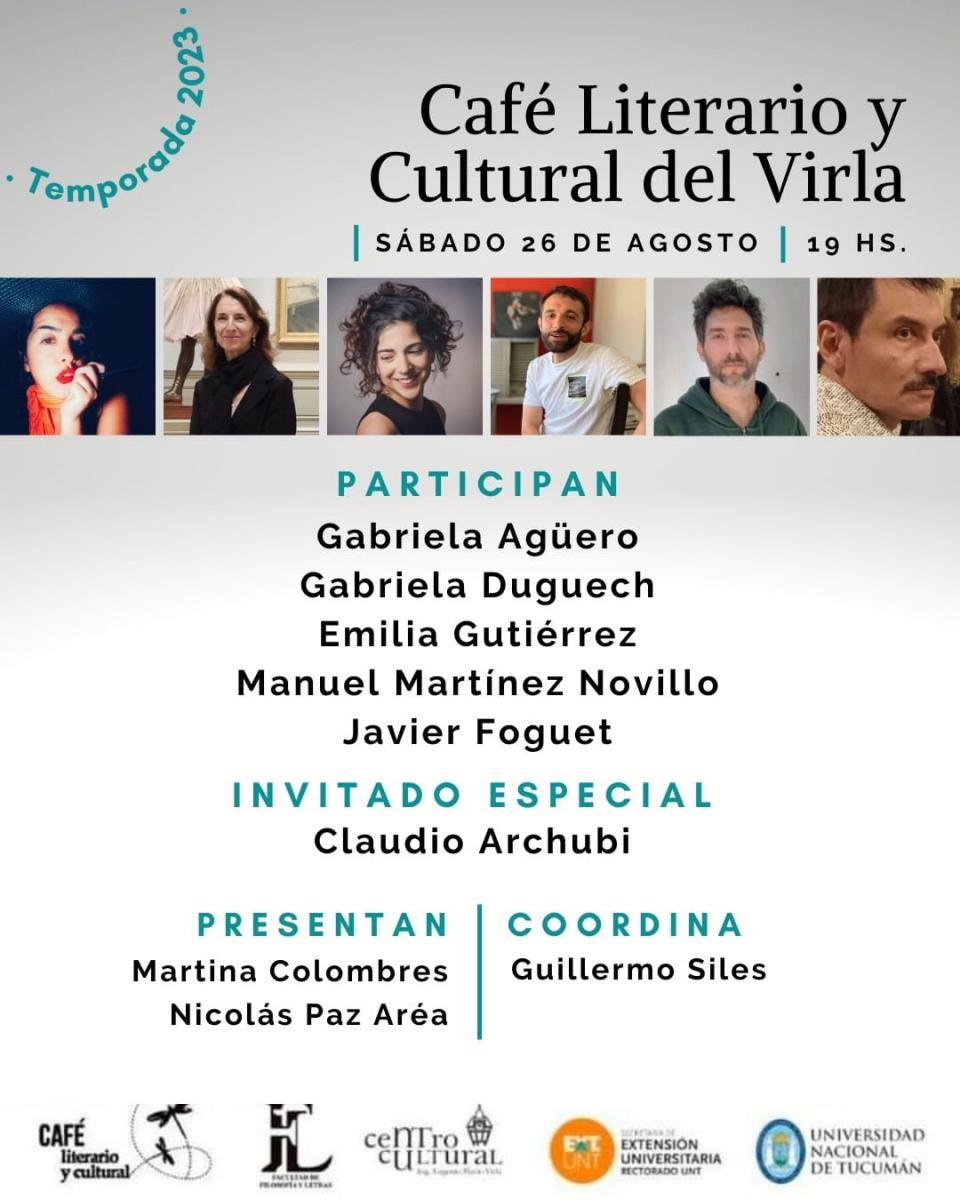 Claudio Archubi es el invitado especial de la próxima edición del Café Literario y Cultural del Virla