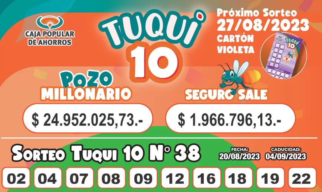 Tuqui10: cómo fue el sorteo del domingo 19 de agosto