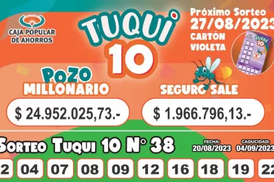Tuqui 10: cómo fue el sorteo del domingo 20 de agosto