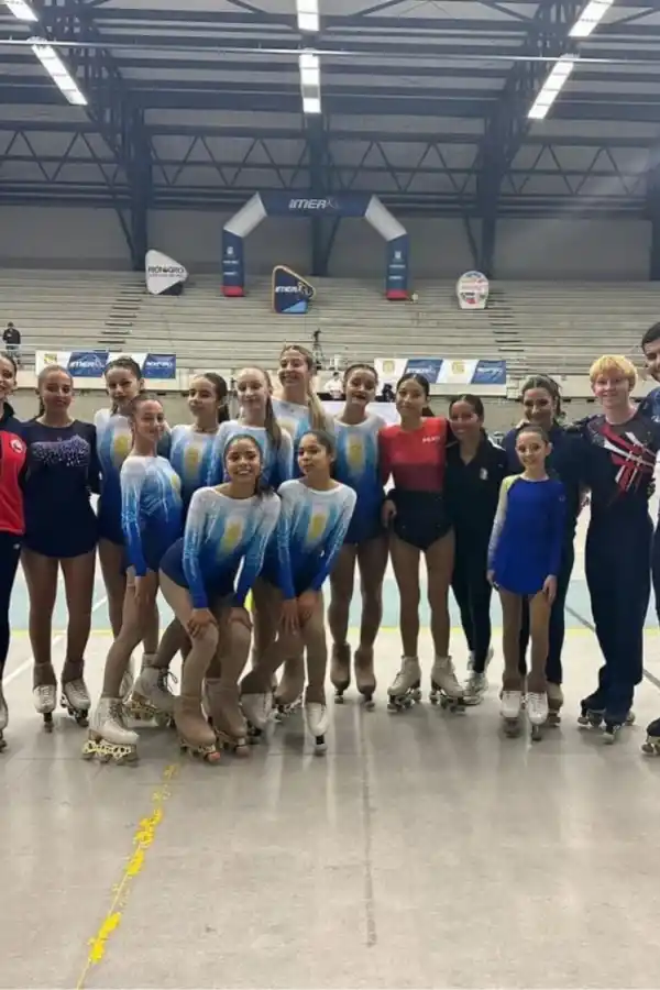 El equipo de patinaje de Argentina en los Juegos Panamericanos.