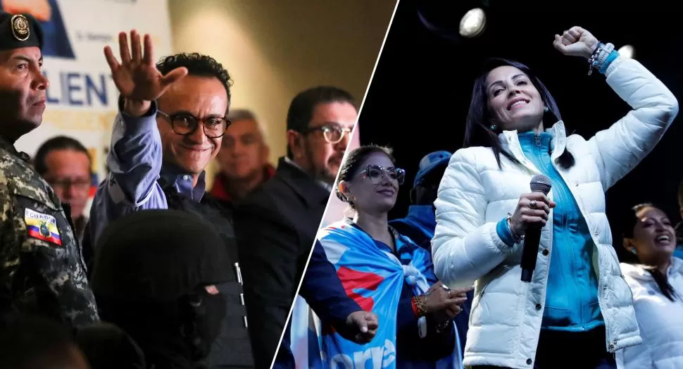 RIVALES. Daniel Noboa y Luisa González definirán el 15 de octubre quién queda en la presidencia de Ecuador.  