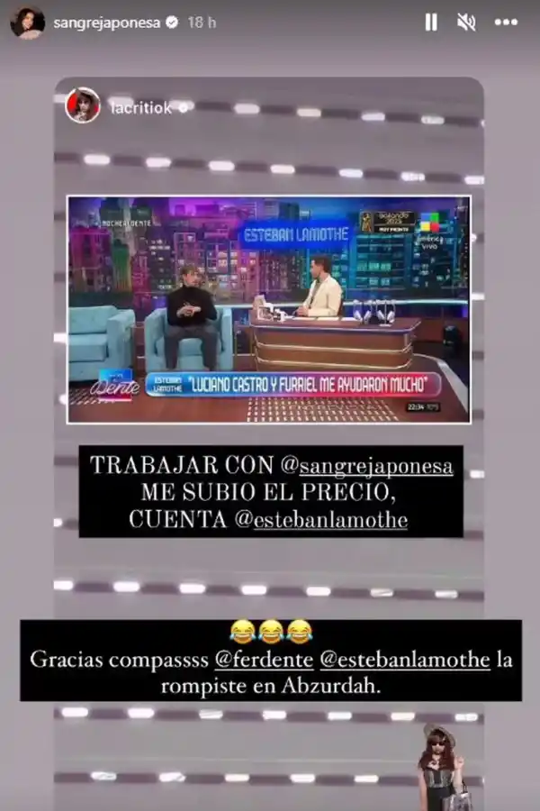 La pícara teoría de Esteban Lamothe sobre los besos de la “China” Suárez y la respuesta de la actriz