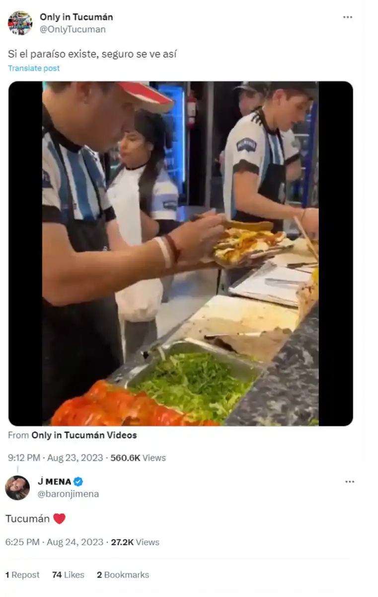 Jimena Barón “enamorada” del sánguche de milanesa tucumano