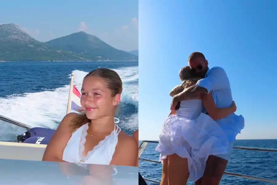 Harper Seven junto a su padre