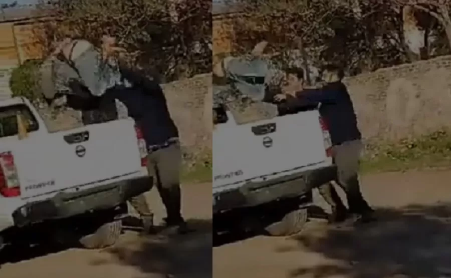 Video: atraparon a un ladrón, lo ataron y lo tiraron en la caja de un patrullero