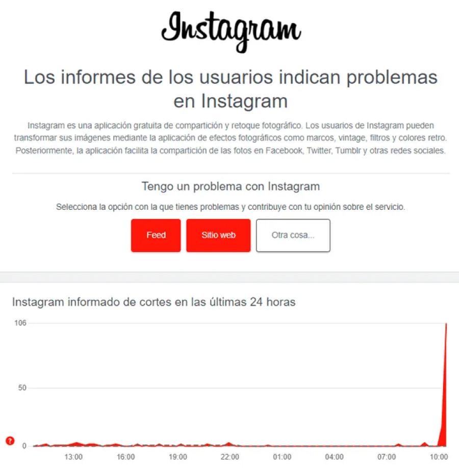 Instagram caído: la red social presenta fallas en todo el mundo
