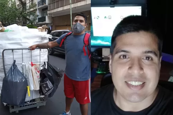 La conmovedora historia de un joven que trabajó de cartonero para pagar sus estudios y ahora es programador web