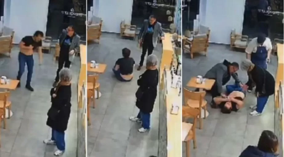 Video: un hombre ingresó apuñalado a una heladería
