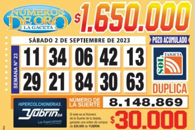 Los Números de Oro de LA GACETA del 2 de septiembre de 2023