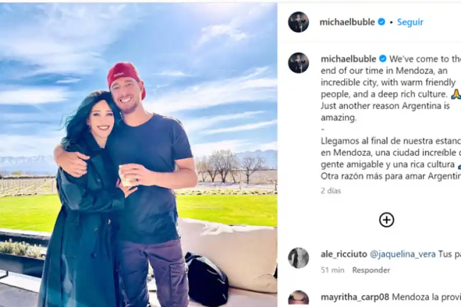 El posteo de Michael Bublé.