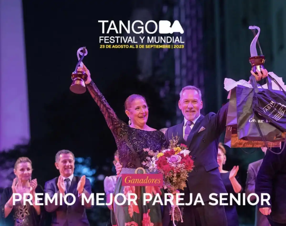 Sergio Decrin y Sandra Leal, ganadores de la categoría de Tango Senior