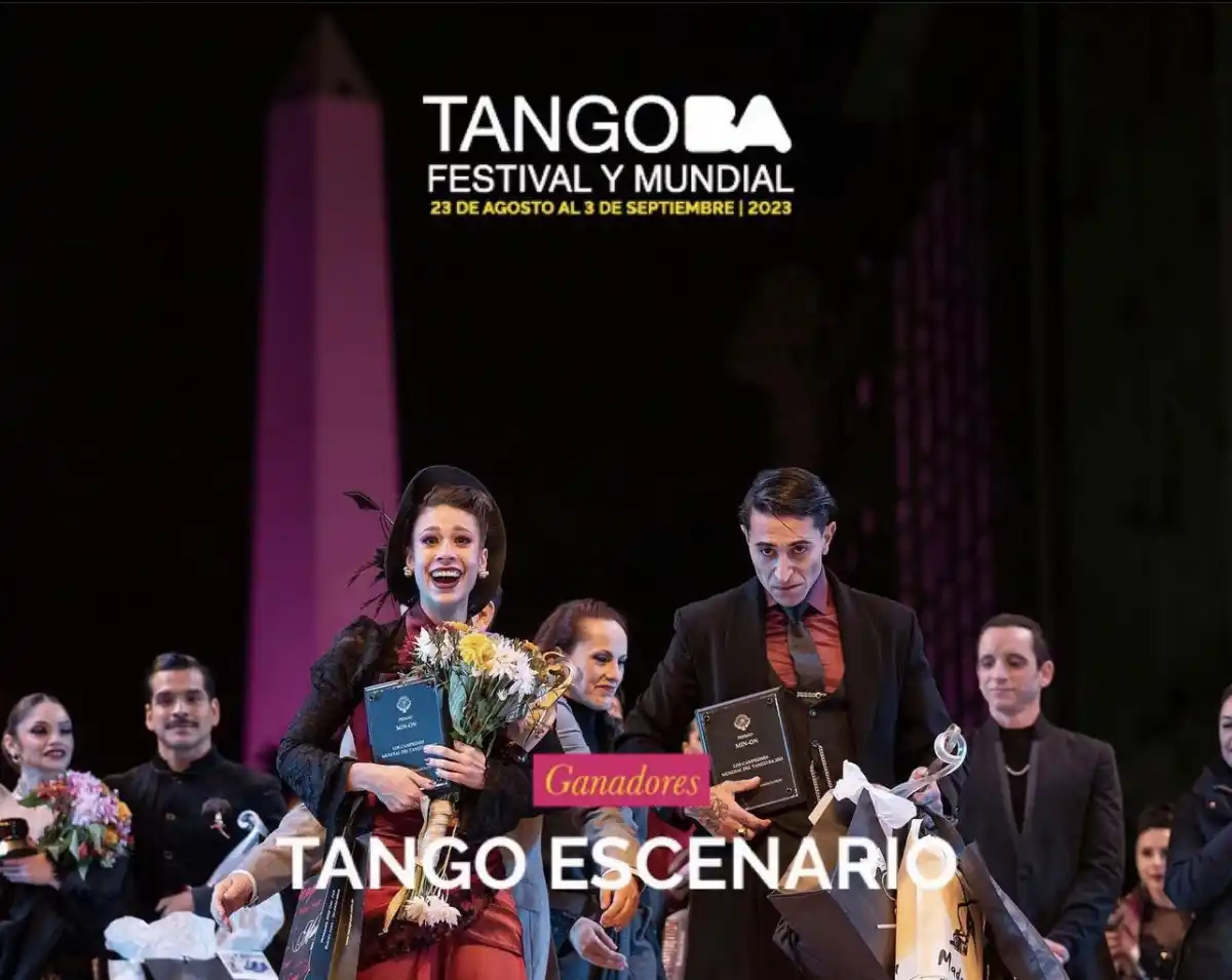 Julián Sanchez y Bruna Estellita, ganadores de la categoría Tango Escenario