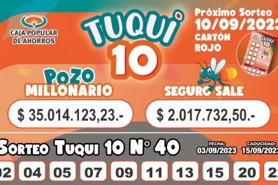 Tuqui 10: cómo fueron los resultados del sorteo del domingo 3 de septiembre