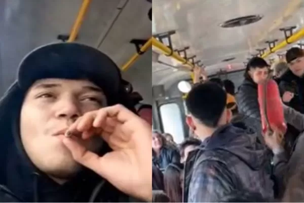 El violento castigo que recibió un joven por prender un cigarrillo en el colectivo