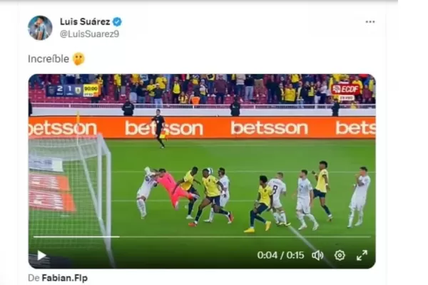 Luis Suárez, furioso tras el penal que no le dieron a Uruguay