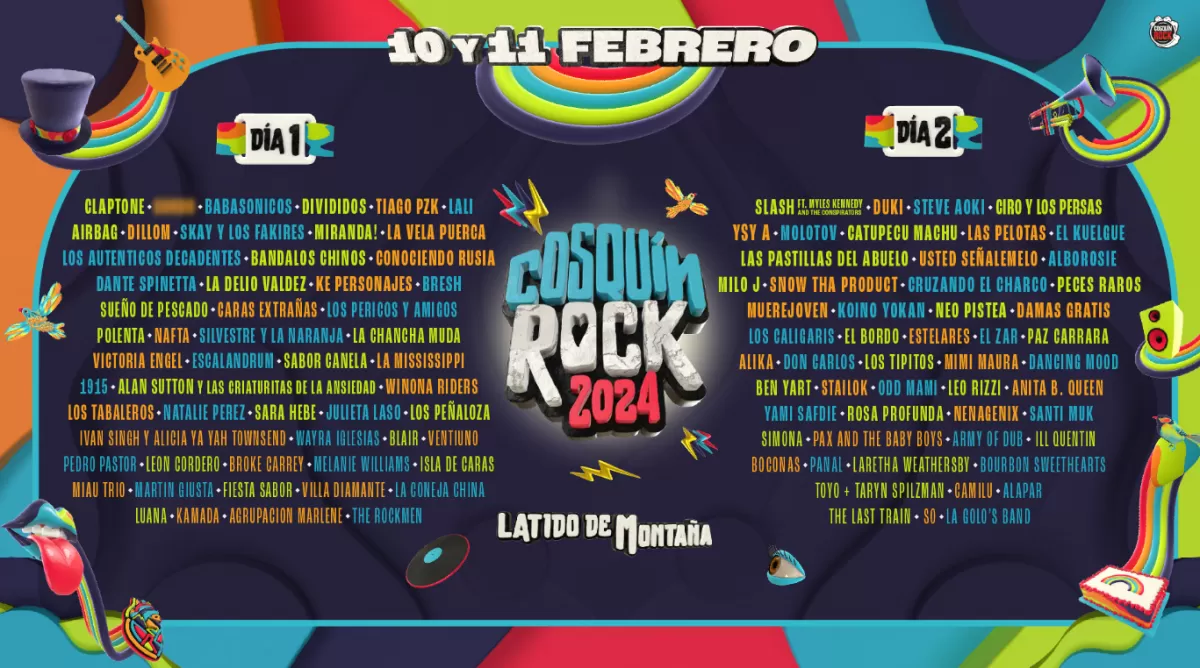 Line up del Cosquín Rock 2024 qué artistas se presentarán