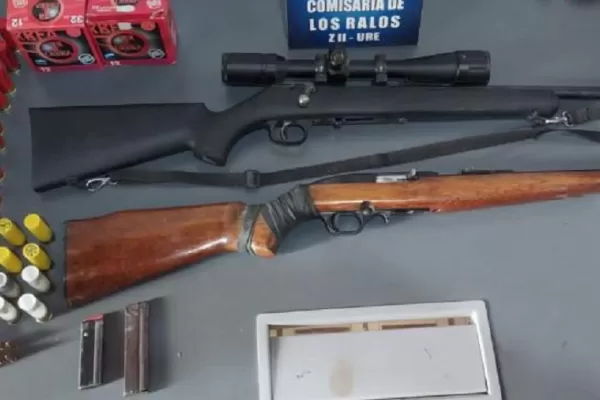 Los Ralos: secuestran dos armas de fuego y más de 70 cartuchos