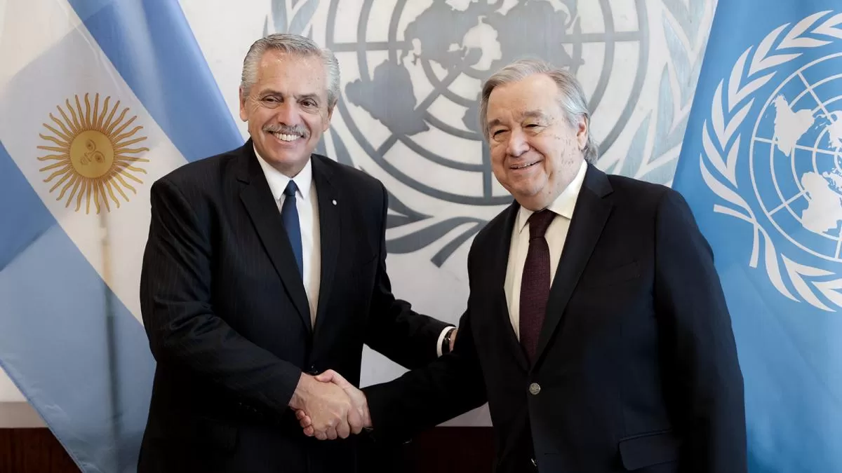 Alberto Fernandez y Antonio Guterres.  Foto: Archivo Presidencia
