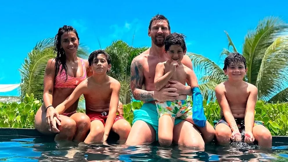 JUNTOS. Messi y su familia, disfrutando a pleno