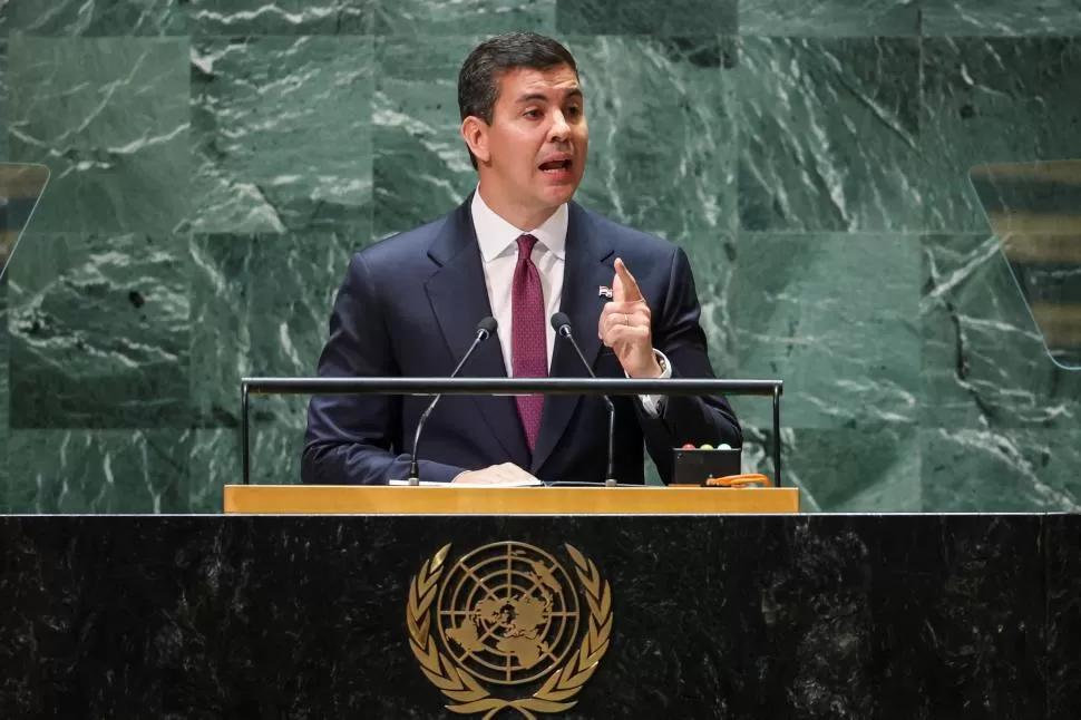 ANTE LA ONU. Peña habló ante la Asamblea General de Naciones Unidas, en Nueva York.  