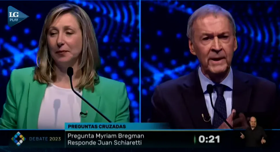 Bregman y Schiaretti en el debate. 