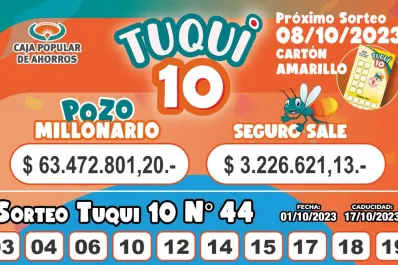 Tuqui 10: cómo salió el sorteo del primer domingo de octubre