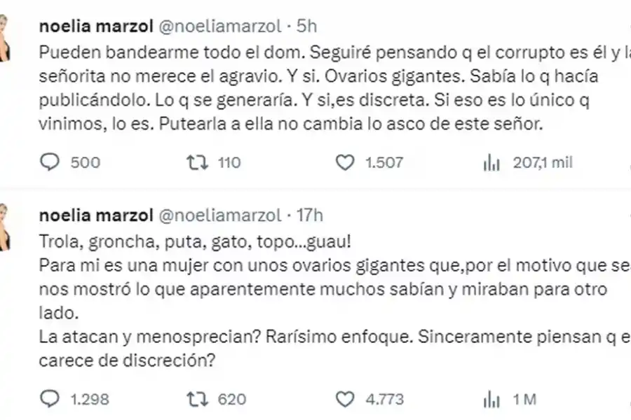 El descargo de Noelia Marzol tras las críticas a Sofía Clerici.
