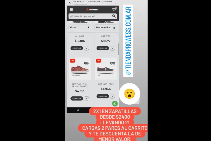 Zapatillas en varios talles y a diferentes precios.