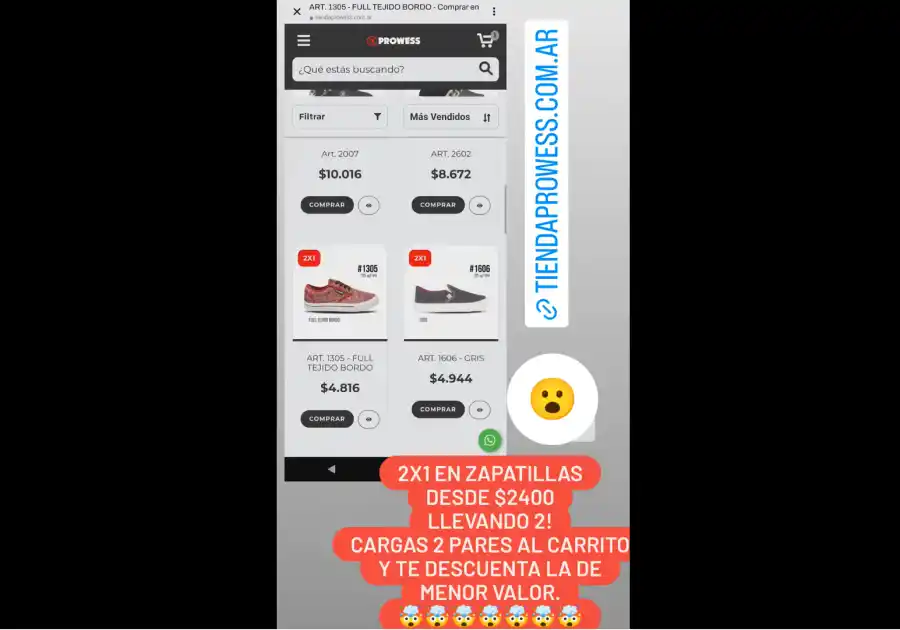 Zapatillas en varios talles y a diferentes precios.