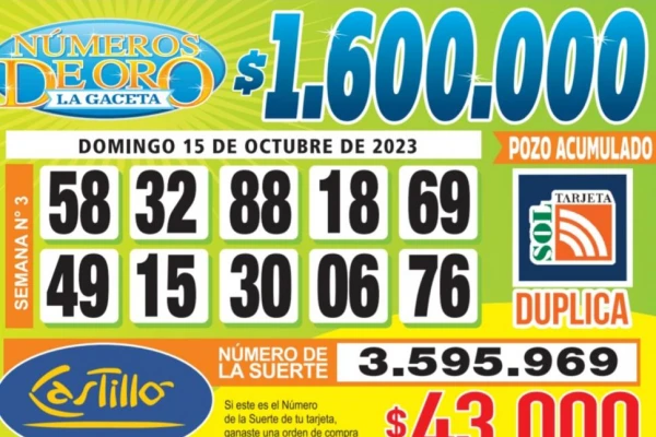 Los Números de Oro de LA GACETA del 15 de octubre de 2023